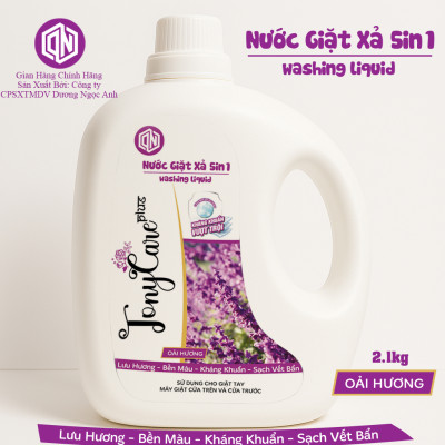 Nước giặt Tonycare 2100ml – Hương Oải Hương dịu nhẹ, sạch sâu, lưu hương bền lâu – Chính hãng Tonycare
