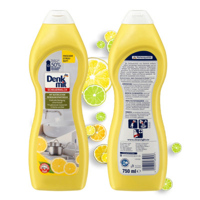 Kem tẩy nhà bếp đa năng Denkmit Schuermilch Đức 750ml dùng cho inox, sứ nhà bếp, nhà tắm