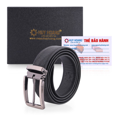 HC4501-02-03-04 - Thắt lưng nam da cá đuối Huy Hoàng màu đen