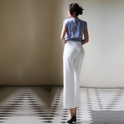 Quần Lửng Ống Rộng Quần Culottes Thời trang thiết kế Hity PAN053 (Trắng Kim Cương)