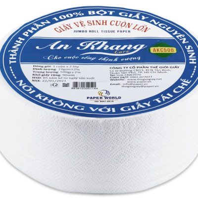 Combo 10 cuộn giấy vệ sinh lớn An Khang AKC500 hai lớp loại 500gr