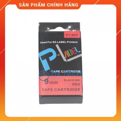 Nhãn in CASIO PT-9RD - Chữ đen nền đỏ 9MM x 8M - Dùng cho máy in nhãn CASIO [Hàng nhập khẩu]