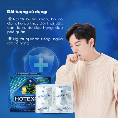 Viên Ngậm Thanh Họng Hotexcol Giúp Giảm Ho - Dịu Thanh Quản - Giảm Đau Rát Do Ho Hộp 10 vỉ x 4 viên