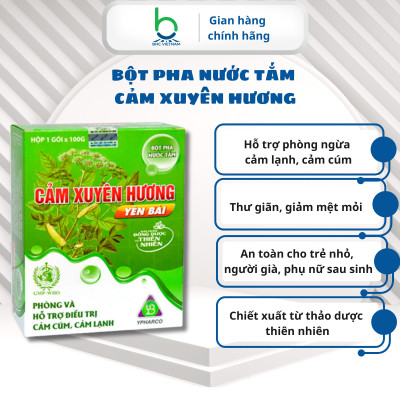 Bột Pha Nước Tắm Cảm Xuyên Hương Hỗ Trợ Phòng Ngừa Cảm Cúm, Cảm Lạnh 100g