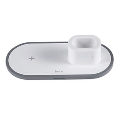 Đế sạc nhanh không dây cao cấp Hoco Wisdom (Trắng)- Hàng chính hãng