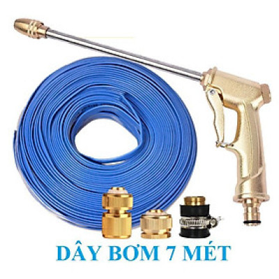 Bộ dây vòi xịt nước rửa xe,tưới cây .tăng áp 3 lần,loại 7m,10m 206701-3 đầu đồng,cút đồng,nối đ+tặng túi đựng bút