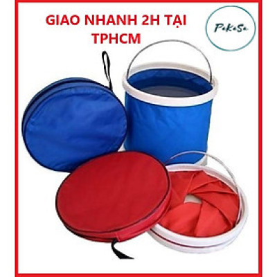 Xô Đựng Nước Gấp Gọn ( 13 L) - Xô Phượt , Xô Rửa Xe , Xô Câu Cá - PaKaSa - Hàng Chính Hãng 