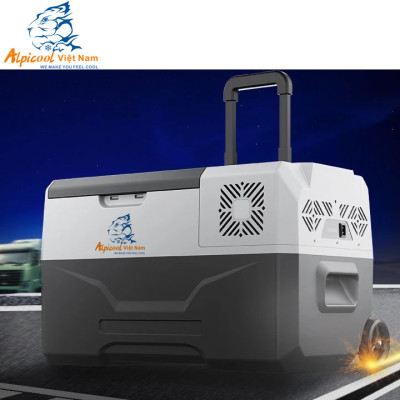 Tủ lạnh ô tô thông minh Alpicool Việt Nam 30 lít - CX30 - có tay kéo, bánh xe, làm đá nhanh kiêm hộp đựng thực phẩm, kiêm thùng đá cho tài xế, lái xe