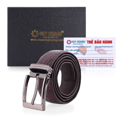 HP4757-58-59-60 - Thắt lưng nam da cá sấu Huy Hoàng  4P đầu kim màu đen, nâu đất, nâu đỏ, vàng