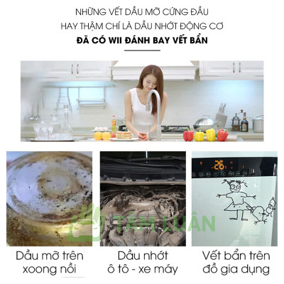 Bột tẩy rửa đa năng sản xuất từ đá NHAM THẠCH NÚI LỬA, DẦU DỪA, DẦU CỌ không hại da tay TÂM LUÂN Chổi lau tẩm dầu- HÀNG CHÍNH HÃNG