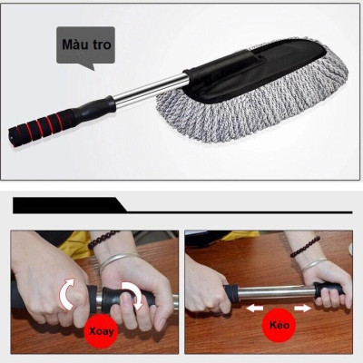 Bộ Chổi Lau Xe Sợi Dầu Cỡ Lớn - Chổi Đa Năng Lau Bụi Kiêm Rửa Xe Ô Tô (Kèm Video Thực Tế Sản Phẩm)