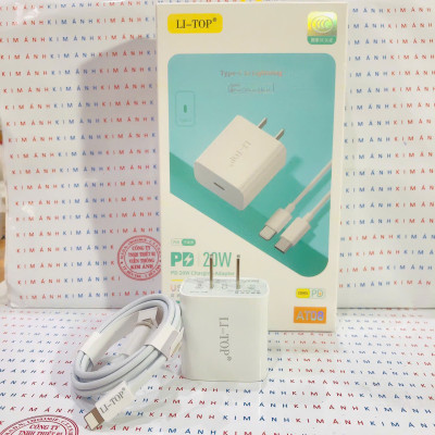 Bộ sạc LI-TOP AT08 chân IOS (L), sạc nhanh PD 20W có chứng nhận 3C tiêu chuẩn quốc gia, hàng chính hãng bảo hành 12 tháng