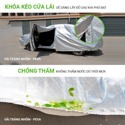 Bạt che phủ xe ô tô 4 đến 7 chỗ, bạt trùm xe ô tô, bạt phủ ô tô 3 lớp chống nóng