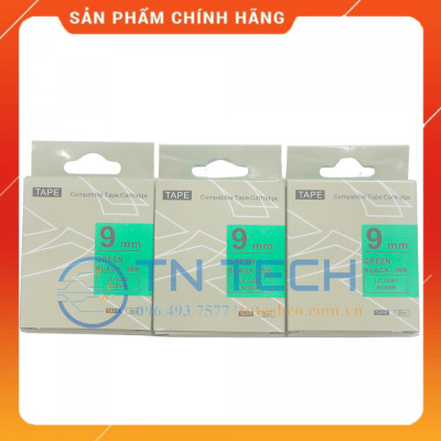 NHÃN IN TEPRA-EPSON LC-3GBP (SC9GW) – CHỮ ĐEN NỀN LÁ 9MM X 8M [Hàng nhập khẩu]