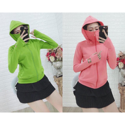 Áo khoác chống nắng nữ nỉ da cá thời trang -Xanh lá