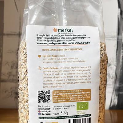 Yến mạch cán mỏng hữu cơ Markal 500g