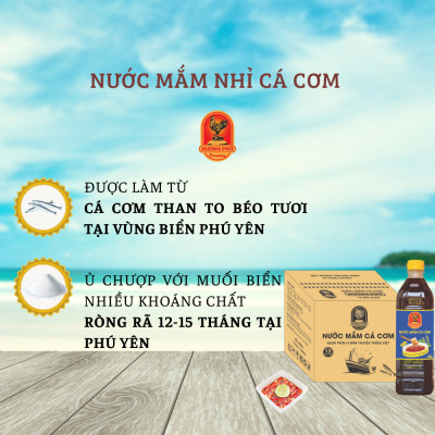 Nước mắm cá cơm Hương Phú 12 độ đạm 1000ML - Thùng 12 chai - Hàng Chính Hãng