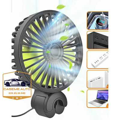 Quạt Ô Tô Điện Cho Ghế Sau Quạt Ghế Sau Ô Tô Tiện Dụng Với 3 Tốc Độ Gió - Hàng Chính Hãng