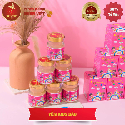 YẾN SÀO 30% YẾN CHƯNG SẴN VỊ DÂU TÂY CHO BÉ NHÂN VIỆT KIDS - NHÂN VIỆT