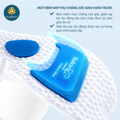 Lót giày nam nữ êm chân chất liệu vải mesh cấu trúc vòm nâng đỡ lòng bàn chân, kết hợp ốp PU chống thốn và bảo vệ gót chân - buybox - BBPK359