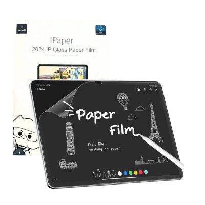 Dán Paperlike ipad WIWU iPaper Cho iPad Pro 11 inch M4 2024 , iPad Air 6 11inch M2 Chống Vân Tay, Chói, Xước Viết Vẽ Như Trên Giấy - hàng chính hãng