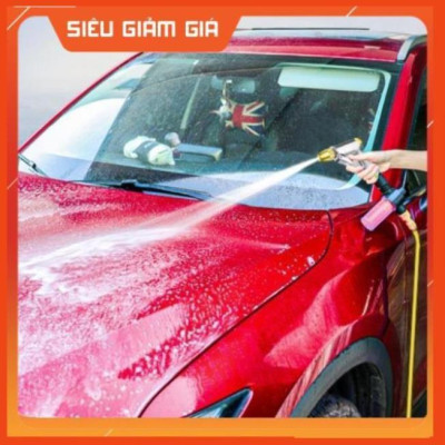 Bộ dây vòi xịt nước rửa xe, tưới cây . tăng áp 3 lần, loại 7m, 10m 206236 đầu đồng,cút đồng,+ tặng móc khoá