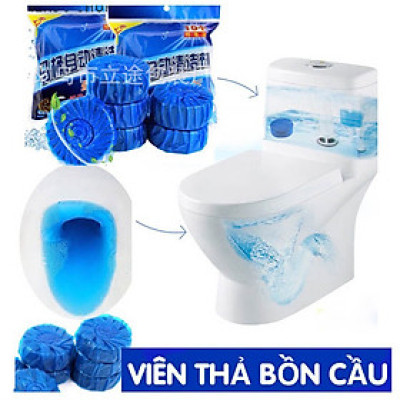 Bịch 10 Viên Tẩy Bồn Cầu, Toilet Làm Sạch Mảng Bám, Diệt Khuẩn Khử Mùi Hiệu Quả