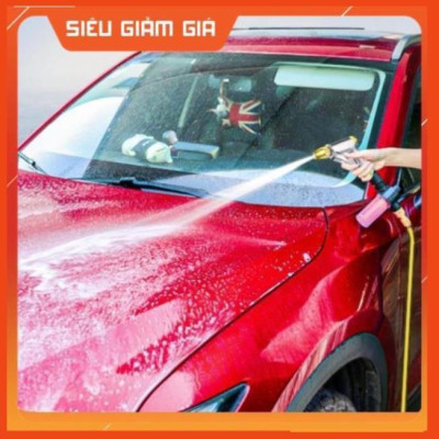 Bộ dây vòi xịt nước rửa xe, tưới cây . tăng áp 3 lần, loại 15m 206236 đầu đồng, cút,nối đen