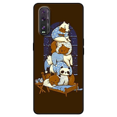 Ốp lưng dành cho Oppo Find X2 mẫu Gấu Xếp Chồng