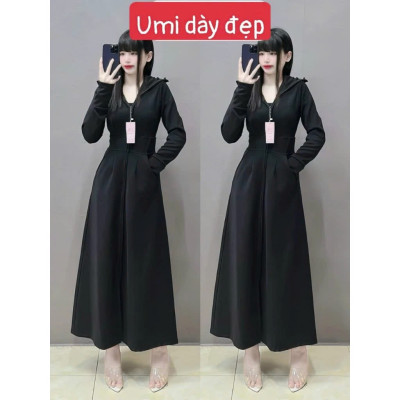 Áo khoác chống nắng nữ toàn thân 2 lớp cao cấp mũ trùm đầu tay xỏ ngón UPF50+ Size XL 53-66kg Vải Umi Cotton Co Dãn 4 Chiều Dày Dặn Làm Mát | Thời Trang | Đa Dụng