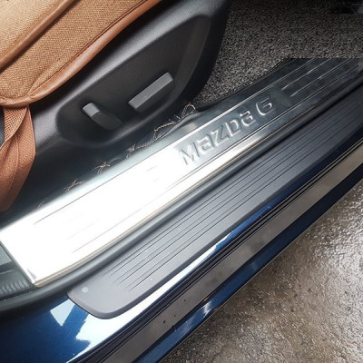  Bộ Ốp bậc cửa, Nẹp bước chân INOX sus 304 dành cho xe Mazda 6 - Bên ngoài