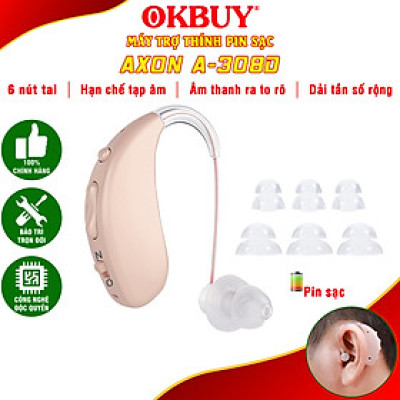 Máy trợ thính không dây pin sạc Axon A-308D - Có bộ lọc tiếng ồn thông minh