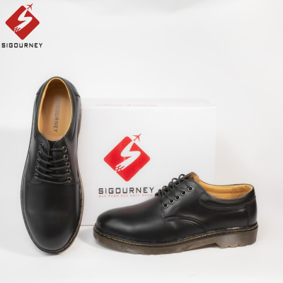 Giày Derby Da Bò Nappa Màu Đen SIGOURNEY Đế Kếp Cao Cấp SDR06 Bảo Hành 18 Tháng