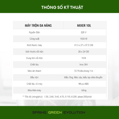 Máy Trộn Thực Phẩm, Máy Đánh Trứng, Máy Nhồi Bột, Máy Đánh Kem MIXER 10L Cao Cấp. Trộn Mọi Loại Thực Phẩm, Tốc Độ Cao, Tiết Kiệm Điện, Hàng Nhập Khẩu 