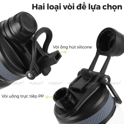 [Mẫu mới] Bình Đựng Nước Thể Thao Giữ Nhiệt Inox Không Gỉ 304 ESL-053 650ml Gắn Trên Xe Đạp/ Ô tô/ Xe Hơi Có Ống Hút - Mai Lee