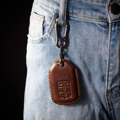 Bao Da Chìa Khóa Ô Tô Handmade Honda City 2021 Da Bò Thật - hàng chính hãng