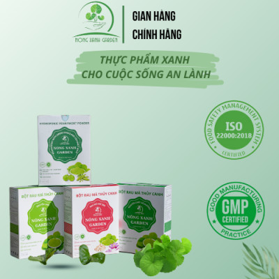 Nông Xanh Garden Combo 4 Hộp Bột Rau Má Thủy Canh Nguyên Chất + Nguyên Chất Có Đường + Đậu Xanh Cốt Dừa + Hạt Sen Hộp 15 gói hòa tan uống liền, dễ uống, thanh nhiệt, thải độc, làm đẹp da