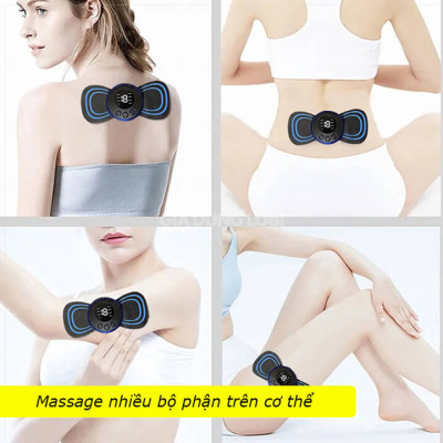 Miếng Dán Massage Xung Điện Cổ Vai Gáy, Bắp Tay, Lưng Bằng Xung Điện Giảm Đau Nhức Hiệu Qủa - Máy Mat xa Toàn Thân 8 Chế Độ, 19 mức cường độ