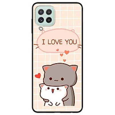 Ốp lưng dành cho Samsung A22 - Samsung S21 FE mẫu Hai Chú Mèo Ôm I Love U