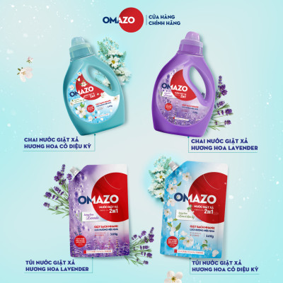 Combo 2 Túi Nước Giặt Xả Omazo Đậm Đặc Hương Hoa Cỏ Diệu Kỳ & Lavender (3.6kg x2)