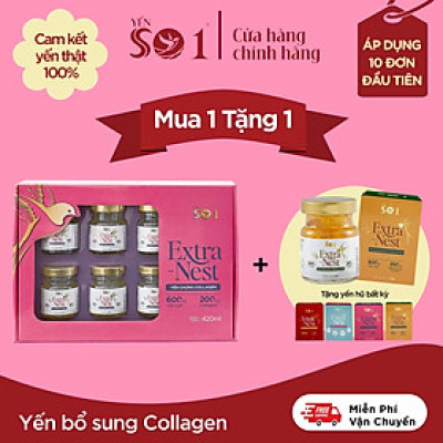 [Set 6 Lọ Yến 70ml ] Yến Số 1 Chưng Sẵn Collagen,Yến Thật, 600mg Yến Tươi, 200mg Collagen