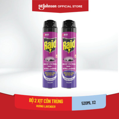 Combo 2 Bình Xịt Côn Trùng RAID Hương Lavender 520ml