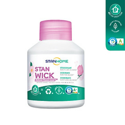 Sáp thơm khử mùi Stanhome Stan Wick Delicate Flowers 250ml hương hoa tinh tế từ hoa hồng và hoa violet tiêu chuẩn Air Label Score A+