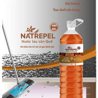 Nước lau sàn Hương Quế 1500ml - 100% từ thiên nhiên, chống côn trùng, mùi hương thơm ngát, thoải mái, dễ chịu, thư giãn .