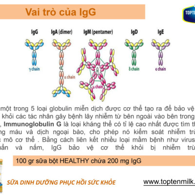 Sữa bột tăng cân,hổ trợ tiêu hóa healthy 800g topten milk