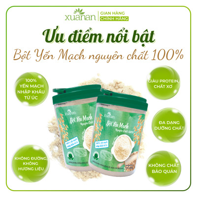 Combo 11 Hộp Bột Yến Mạch Nguyên Chất 100% Xuân An [ko đường] Hộp 500G(Tặng Kèm 11 Túi Yến Mạch 150G)