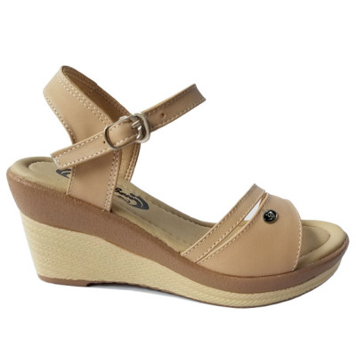 Giày Sandal Đế Xuồng Nữ Da Bò BIGGBEN Cao Cấp SDX29