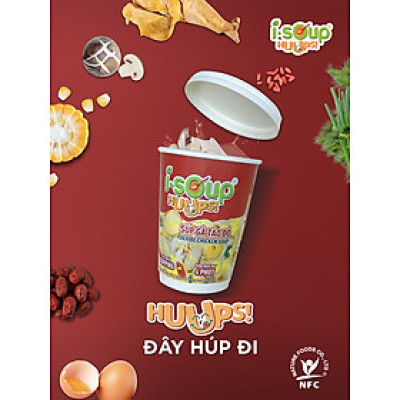 Súp Gà Táo Đỏ Ăn Liền ISOUP HUUPS Hũ 12G - Súp Ăn Liền Sấy Thăng Hoa