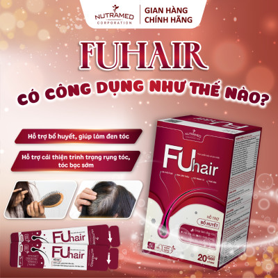Gói uống Fuhair hỗ trợ bổ huyết, đen tóc, đẹp da cho phái đẹp (20 gói) - Nutramed