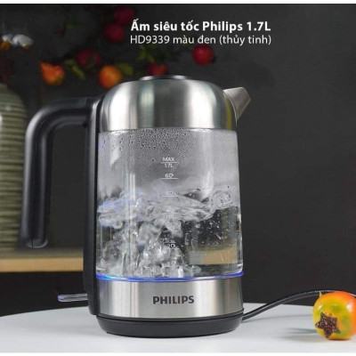 Ấm đun nước  Philips HD9339, dung tích 1.7L, công suất 2200W | Hàng Chính Hãng